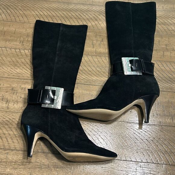 Michael Kors knee-high leather, heeled boots size 7 - Picture 1 of 13